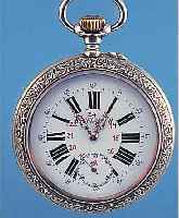 REGULATEUR HERRENTASCHENUHR DIENSTUHR, REF.-NR. 127324, SCHWEIZ UM 1908, MESSING, GEH.-BODEN U. LüNETTE M. RELIEFIERTEN HIRO- GLYPHEN, ...