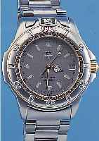HEUER/TAG HERRENARMBANDUHR AUTOMATIK, REF.-NR. 695/706KA, SCHWEIZ UM 1995, EDELST. MATT., WIE EDELST.-BAND M. SICHERHEITSFALT- SCHL., BODEN ...