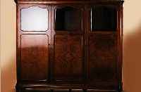 BüCHERSCHRANK, DEUTSCH, 30ER JAHRE, NUßBAUMFURNIER, Z.T. MASSIV, 180 X 205 X 42 CM