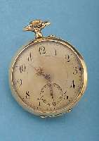 PHENIX HERRENTASCHENUHR LEPINE, SCHWEIZ/ DEUTSCHLAND UM 1924, GG 750/000, VERS. METALL-BL. (VERSCHR. BEI 3 U. 9), METALLCUV. M. ...