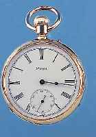OFFENE HERRENTASCHENUHR LEPINE, REF.-NR. 10311, SCHWEIZ UM 1890, GG 750/000, GEH. GE- SAMTQUALITäT, 2-TEIL. EMAILBL. ZUM RAND L. BESCH., ...