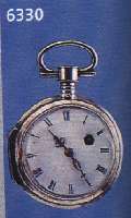 SPINDELDAMENTASCHENUHR, SCHWEIZ UM 1810, AUSGEST. SCHARNIER, NICKEL, GEW. EMAILBL. FEINHAARR., VERG. PLATINENW., ANTRIEB üBER KETTE U. ...