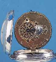 JOHN WARD SPINDELHERRENTASCHENUHR, REF.-NR. 17093, ENGLAND UM 1793, SILBER, HALLMARK VON LONDON, GEW. EMAILBL. IM AUFZUGBER. REP., VERG. ...