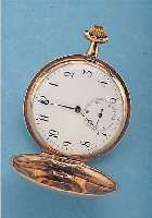 HERRENTASCHENUHR SAVONETTE, SCHWEIZ UM 1895,RG 585/000, BEIDE SCHALEN SYM. GUILL., MONO- GR. "CS" M. WIDMUNGSDATUM 1896, EMAILBL., ...