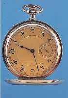 JUNGHANS HERRENTASCHENUHR SAVONETTE, DEUTSCHLAND UM 1935, GOLDDOUBLE (AB HERST. 10 JAHRE GARANTIE), BEIDE SCHALEN SYM. GUILL., L.NUTZSP., ...