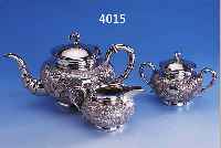 KAFFEESET, SILBER GEPR., CHINA 30ER JAHRE, BEST. AUS KAFFEEKANNE, H. CA. 15 CM, DECKEL M.KLAPPSCHARNIER, HENKEL MIT ELFENBEINDäMMRINGEN, ...