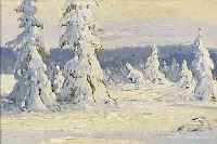 HEGENBARTH, JOSEF, 1884 BöHMISCH.KAMNITZ-1962,DREDEN, ZüGELSCHüLER, HIER: VERSCHNEITE WINTERLANDSCHAFT, ÖL/MALKARTON, RE. U. SIGN., CA. 35 X ...