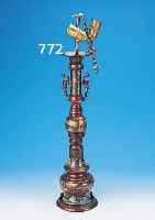 LAMPE, JAPAN, UM 1880, BRONZE, H. OHNE FASSUNG CA. 60 CM, URSPRüNGL. LEUCHTER, UMGEBAUT, ELEKTR. ...