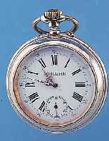 REGULATEUR DIENSTUHR, REF.-NR. 52029, SCHWEIZ UM 1910, NICKEL, D. CA. 68 MM, EMAILBL. SIGN., VERG. BRüCKENANKERW., 15 ST., ANKER M. ...