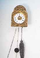 WAND/SCHILDERüHRCHEN, SCHWARZWALD UM 1860, HOLZPLATINEN, HOLZGEH., SCHILD M. GEPR. MES- SING, EMAILBL., EINZEIGERANZ., EHEM. WECKFKT. WURDE ...