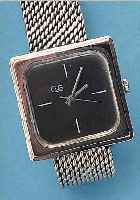 CITO HERRENARMBANDUHR, DEUTSCHLAND UM 1970, SCHWERES STERLINGSILBERGEH. IN CARREE-ARONDEE-FORM, INCL. SILBERFLECHTBAND, BODEN GEDR., ROBUSTES 17 ...