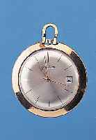GLASHÜTTE HERRENTASCHENUHR, REF.-NR. 3954, DEUTSCHLAND UM 1964, METALL M. RG-AUFLAGE, BER., DATUM, KAL. 69,1, 17 ST., RINGUNR., STOßGES., ...