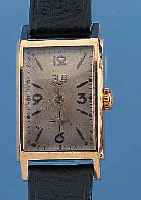 GUB HERRENARMBANDUHR RAUMNUTZWERK, REF.-NR. 18574, DEUTSCHLAND UM 1955, METALL ROSE NACH- VERG., EDELST.-BODEN GEDR., IN SICH L. GEW., ORIG.-BLATT, ...
