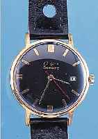 GLASHÜTTE HERRENARMBANDUHR SPEZIMATIC, DEUTSCHLAND UM 1967, METALL GELB VERG., BER., EDELST.-BODEN GEDR., DATUM, BLATT REST., 26 ST., ...