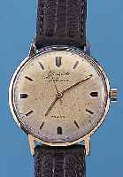 GLASHÜTTE HERRENARMBANDUHR SPEZIMATIC, REF.-NR. 359677, DEUTSCHLAND UM 1968, METALL ROT VERG., EDELST.-BODEN GEDR., BLATT FL., ZEN- TRALROTOR, ...