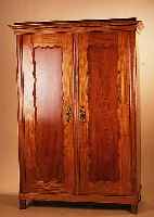 SCHRANK, UM 1860, ULME MASSIV, VERTIEFTE TüRFüLLUNGEN, Z.T. BESCHäDIGT, CA. 186 X 130 X 57 CM