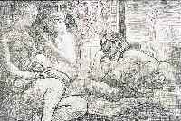 PICASSO, PABLO, 1881 - 1973, OFFSETRADIERUNG (NEUAUFLAGE), 21.5 X 30,7 CM, QUATRE FEMMES NUES ET TETE SKULPTEé NACH EINER ...