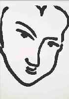 MATISSE, HENRI, 1869-1954, LITHOGRAPHIE, 40.2 X 31.5 CM, NADIA AU MENTON POINTU, NACH EINER ZEICHNUNG VON 1948, IN DER ...