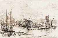 HADEN, SIR FRANCIS SEYMOUR, *1818 LONDON - 1910, HOCHGEACHTETER BRITISCHER GRAFIKER, DER ZUERST ALS CHIRURG WIRKTE, WAR ENG MIT WHISTLER ...