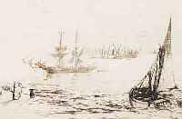 HADEN, SIR FRANCIS SEYMOUR, *1818 LONDON - 1910, HOCHGEACHTETER BRITISCHER GRAFIKER UND CHIRURG, WAR ENG MIT WHISTLER VERBUNDEN, HIER: BLICK ...