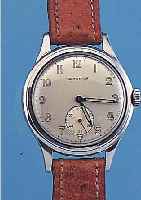 LONGINES HERRENARMBANDUHR, SCHWEIZ UM 1944, EDELST., BODEN GESCHR., VERS. ORIG.-BLATT, 15 ST., RUNDANKERW., HANDAUFZUGKAL. 23M, GE- PR. CHATONS, ...