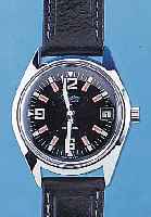 GLASHÜTTE HERRENARMBANDUHR SPEZIMATIC, DEUTSCHLAND UM 1968, METALL VERCHR., EDELST.- BODEN GEDR., SCHW. KONTRASTZIFFERBL., KAL. 75/683, ...