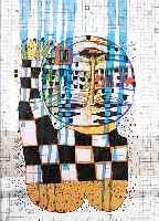 HUNDERTWASSER, FRIEDENSREICH, ROTOLANTE, MISCHTECHNIK MIT METALLFOLIENDRUCK VON 1983, HANDSIGNIERT UND NUM. 117/1304, CA. 70 X 47 CM, ...