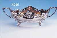 DOPPELHENKELANBIETSCHALE, BRUCKMANN & SöHNE HEILBRONN FüR POSEN BERLIN, 800ER SILBER, INNENVERGOLDET, UM 1902/05, ABSTR. FLORAL, SYMMETR. ...