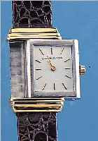CHARLES JOURDAN HERRENARMBANDUHR, REF.-NR. 1654, SCHWEIZ/FRANKREICH UM 1974, METALL WENDEGEH., ZU DEN BANDANST. HART ROTVERG., EDELST., ...