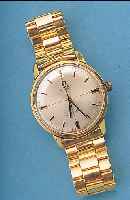 OMEGA HERRENARMBANDUHR SEAMASTER, REF.-NR. 165-002, SCHWEIZ UM 1968, METALL GELBVERG., BODEN GESCHR., HIER WIDMUNGSGRAV. 1968, VERS. BLATT, WERK ...