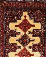 SENNEH, PERSIEN, 150 X 115CM, EHZ 2-3 FLOR WOLLE, CA.30 JAHRE, MIT KAISERKRONE