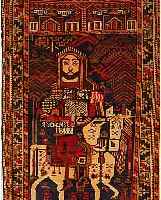 ZAKINI, AFGHANISTAN, 136 X 88CM, EHZ 3 WOLLE AUF WOLLE, CA.30 JAHRE, (PORTRAIT IMAN ALI),