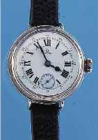 OMEGA HERRENARMBANDUHR, REF.-NR. 5417069, SCHWEIZ UM 1912, SILBER, CABRIOLETAUSF. (WERK M. PAßRING AUSSCHWENKB.), EHEM. SELTENE SCHR.-LüNETTE ...