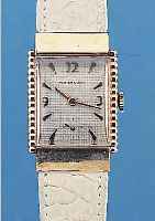 WITTNAUER HERRENARMBANDUHR, REF.-NR. 512746, SCHWEIZ/USA UM 1950, METALL-RECT.-GEH. HART- VERG., EDELST.-BODEN GEDR., KONKAVGL., ORIG.- BL. ...