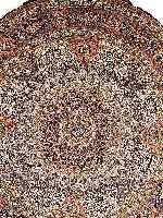 TäBRIZ FEIN,PERSIEN DURCHMESSER CA.250 CM. KORKWOLLE MIT SEIDE CA.550.000 KN/QM MOSCHEENDECKENMOTIV.