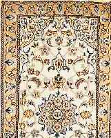 NAIN,PERSIEN CA 110 X 60 CM. FLOR WOLLE MIT SEIDE.