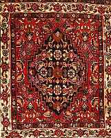 BIDJAR,PERSIEN CA 56 X 49 CM. FLOR WOLLE.