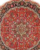 TäBRIZ FEIN,PESIEN DURCHMESSER CA 100 CM. KORKWOLLE MIT SEIDE.CA 500.000 KN/QM
