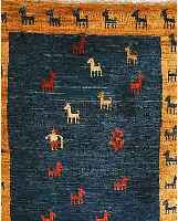 GABBEH,PERSIEN CA 117 X 89 CM. WOLLE AUF WOLLE.