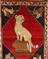 GABBEH,PERSIEN CA 135 X 100 CM. WOLLE AUF WOLLE.