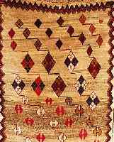 GABBEH,PERSIEN CA 222 X 98 CM. WOLLE AUF WOLLE.