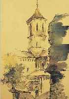 KUVEN, ROBERT, 1901-1983 STRAßBURG, 9 AQUARELLIERTE ZEICHNUNGEN MIT ANSICHTEN AUS DEM ELSAß, UNTERSCH. GRößEN, ALLE GERAHMT