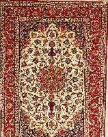 ESFAHAN FEIN SIGN,PESIEN CA 227 X 152 CM. KORKWOLLE M.U.AUF SEIDE.CA 900.000 KN/QM