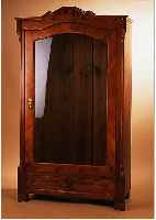 GLASSCHRANK, DEUTSCH, UM 1870, KIRSCHBAUMFURNIER, SOCKELSCHUBLADE, ZWEI WEICHHOLZBöDEN SPäTER, 183 X 110 X 51 CM L. ...