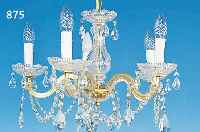 DECKENLAMPE, ITALIEN, MITTE 20. JH., GLASGEHäNGE, SECHS BRENNSTELLEN, H. CA. 40 CM,D. CA. 48 CM