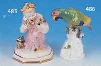 PORZELLANFIGUR, MEISSEN, UM 1880/90, PAPAGEI, L. AM SCHWANZENDE REST. H. CA. 19 CM.