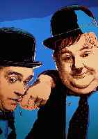 KUHL, HANS-JüRGEN, GEB. 1941 DATTELFELD/SIEG, LEBT IN KöLN, LAUREL UND HARDY, FARBSIEB- DRUCK, HANDSIGN. UND NUM. 118/150, CA. 84 X 84 CM