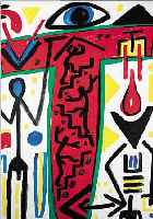 PENCK, A.R., KONVOLUT AUS ZWEI MULTIPLES UND EINEM FARBOFFSET, ALLE HANDSIGNIERT, CA. 10 X 15 CM, U.GL., R. BZW. 65 X 49 CM, PP DAS ...
