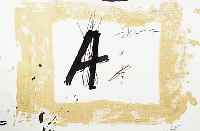TAPIES, ANTONI, GEB. 1923 BARCELONA, KOMPOSITION MIT GROßEM A, FARBLITHOGRAPHIE VON 1976, WVZ NR. 639, CA. 48 C 70 CM
