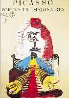PICASSO, PABLO, 1881 MALAGA-1973 MOUGINS, FARBLITHOGRAPHIE AUF BRAUNEM PAPIER VON 1969, PLAKATENTWURF DER REIHE PORTRAITS IMAGINAIRES,DRUCK- UND ...